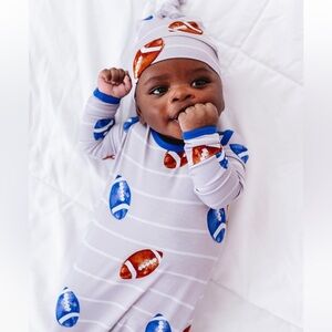 KiKi LuLu Gridiron Grind Football Bamboo Knotted Gown OS